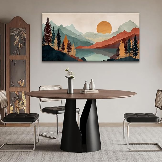 Tsomzxng Mountain Boho Wall Art For Bedroom Artwork Abstract Mountain Forest Landscapes Colorful Wall Art Painting Canvas Art Wall Decor Prints Ready To Hang Wall Pictures Home Wall Decor 20×40 Inch-Ruum Studio Home