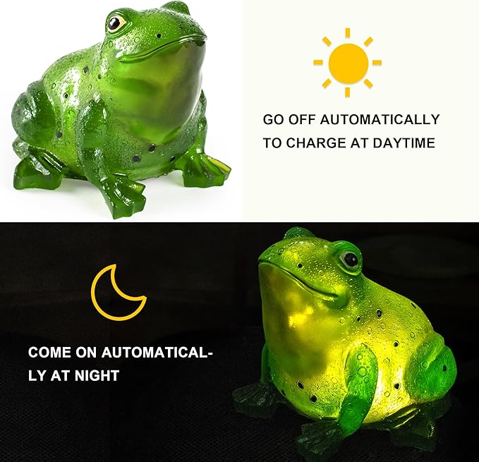 TIJNN Solar Frog Lights Deck Decorative Lighting Statue Lawn Patio Backyard Outdoor Garden Decoration Housewarming Gift-Ruum Studio Home