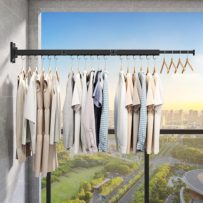 Wall Mounted Clothes Drying Rack, Collapsible Laundry Drying Rack, Retractable Foldable Drying Rack Clothing for Hanging Clothes-Ruum Studio Home