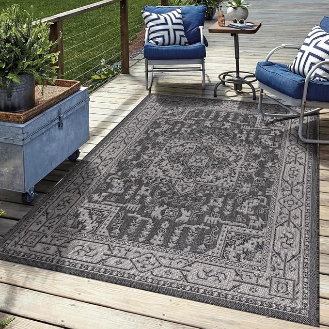 Keen Home Design Terrace Outdoor Area Rug - 9x12 Washable Indoor/Outdoor Rug for Patio, Kitchen, Balcony, Beach, Garden, Deck and Porch, Size: 8'10"x12'-Ruum Studio Home
