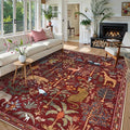 OJIA Animal Washable Rugs 8x10, Soft 8x10 Area Rugs for Living Room, Non Slip Bedroom Rug Under Bed Ultra-Thin Nursery Rug Large Carpet for Dining Room Office Playroom, Red-Ruum Studio Home