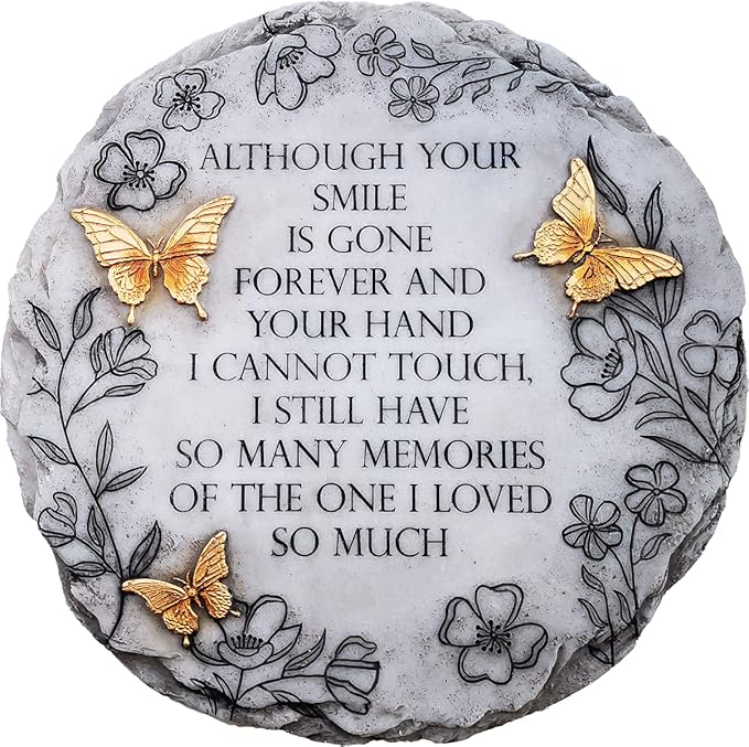 Spoontiques - Garden Décor - Bronze Butterfly Stepping Stone - Decorative Stone for Garden-Ruum Studio Home