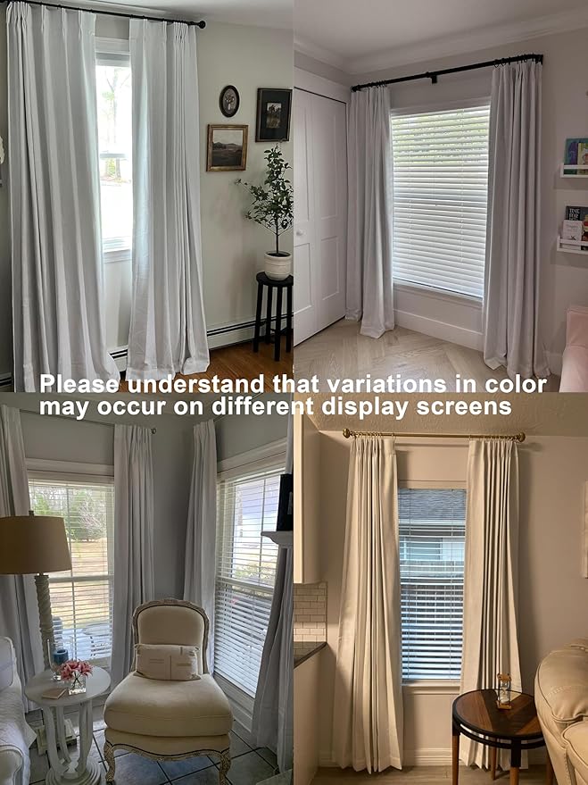 Vision Home White Pinch Pleated Full Blackout Curtains 60 inch Wide Thermal Insulated Window Panels 108 inch for Bedroom Living Room Darkening Pinch Pleat Drapes with Hooks Back Tab 9 FT 60"Wx108"Lx1-Ruum Studio Home