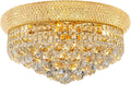 7-Light Crystal Flush Mount Chandelier Ceiling Light Fixture for Living Room Dining Room Bedroom Foyer Entryway Hallway Closet Bathroom (Gold D18)-Ruum Studio Home