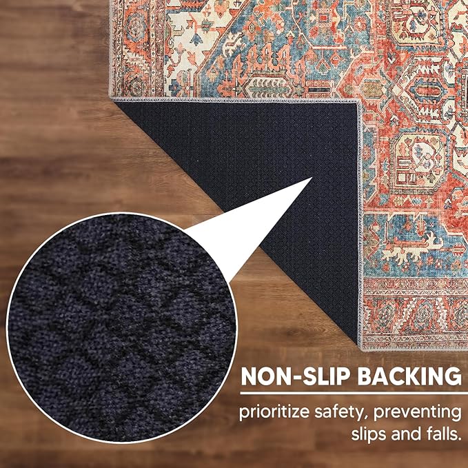 Keen Home Design 2x3 Rug - Machine Washable Entry Rug with Non-Slip Backing, Ideal for Enteryway, Kitchen, Bathroom, Laundry Room - Vintage, Easy Clean, Durable, Low Pile Rug - (2' x 3')-Ruum Studio Home