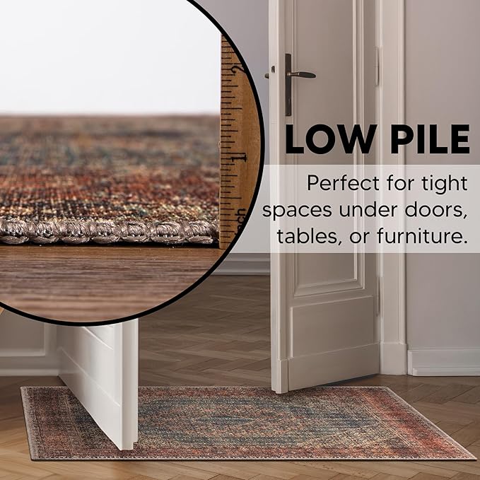 Keen Home Design 2x3 Rug - Machine Washable Entry Rug with Non-Slip Backing, Ideal for Enteryway, Kitchen, Bathroom, Laundry Room - Vintage, Easy Clean, Durable, Low Pile Rug - (2' x 3')-Ruum Studio Home
