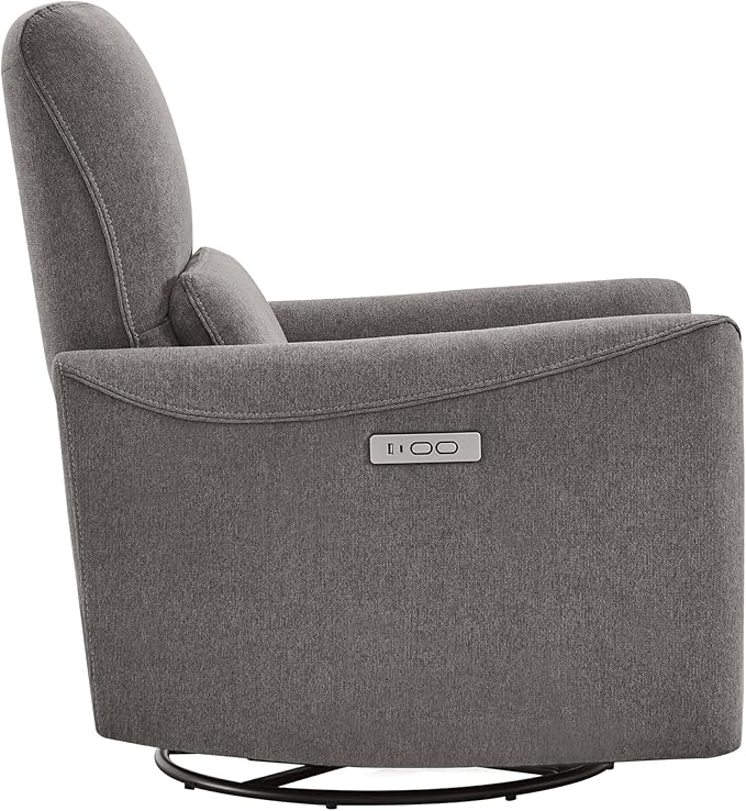 CHITA Power Recliner Chair Swivel Glider, FSC Certified Fabric Living Room Reclining Sofa Chair with Lumbar Support, Metal Grey-Ruum Studio Home