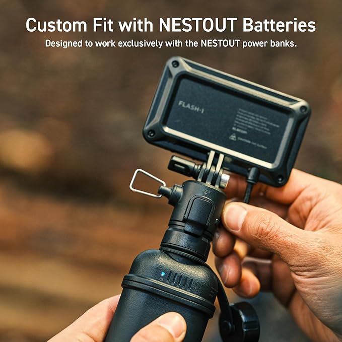 ELECOM NESTOUT Outdoor Camping LED Panel Flashlight w/ Mini Tripod, Dimmable USB Powered LED Light, IP44 Water Dust Resistant, 30-1000 Lumen, Portable Lantern for NESTOUT Power Bank, Beige (Flash-1)-Ruum Studio Home