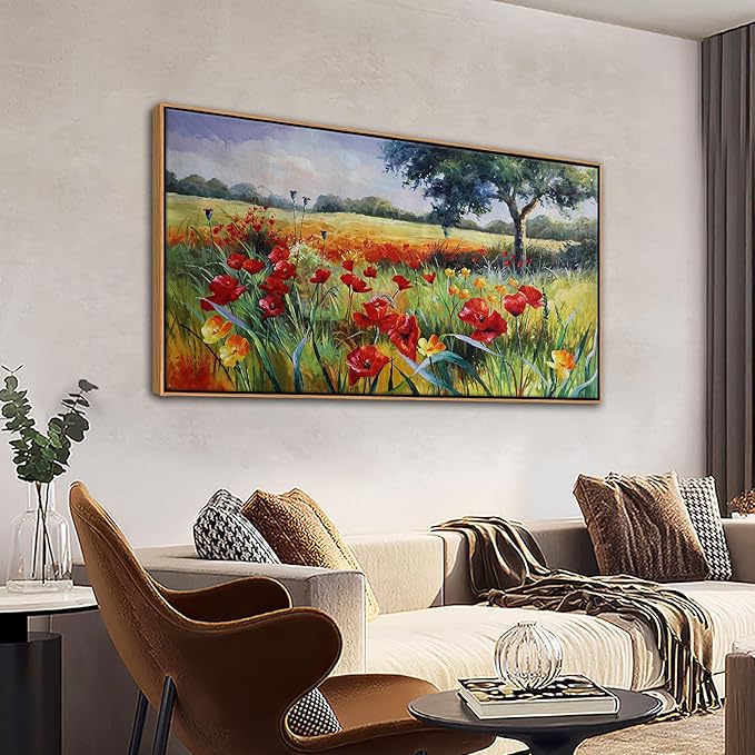 Green Tree Wall Art - Large Canvas for Living Room & Bedroom - Framed 24x48-Ruum Studio Home