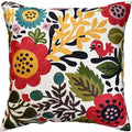 Red Polish Floral Pillow Cover Bird Flower Pillowcase Floral Outdoor Suzani Cushions Flowery Throw Chair Cushion Farmhouse Pillowsham Hand Embroidered Wool 18x18 Inch-Ruum Studio Home