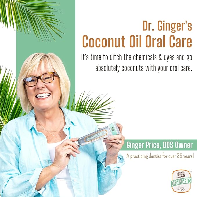 Dr. Ginger’s Coconut Oil Pulling Alcohol Free Mouthwash - Mint Flavor, 14 fl oz, 2pcs - Support Gum Health, Tongue, and Teeth Whitening for Adults, Fluoride Free, All-Natural, with Xylitol-Ruum Studio Home