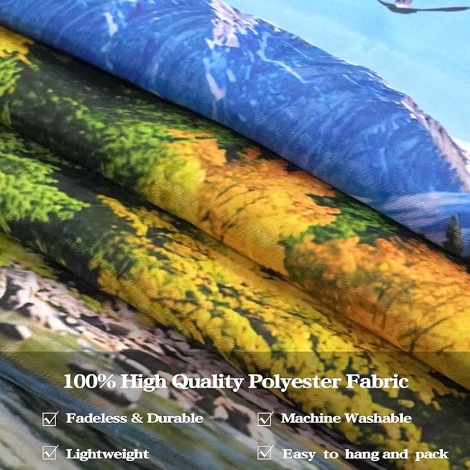 AMM Nature Forest Mountain Tapestry Green Pine Tree Tapestry for Bedroom Aesthetic Flowing River Landscape Tapestries Wall Hanging Bird Decor for Living Room Classroom Dorm Office-Ruum Studio Home