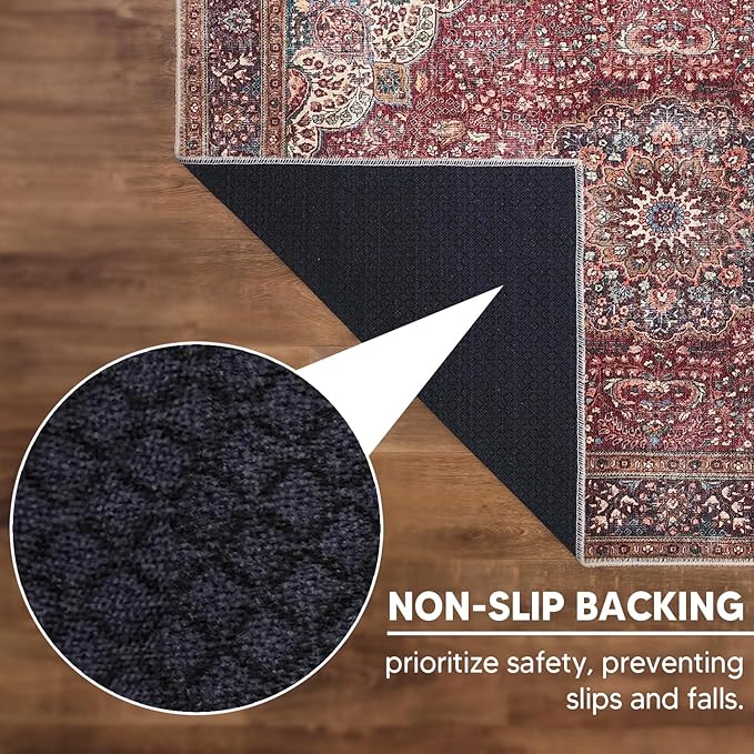 Keen Home Design 2x3 Rug - Machine Washable Entry Rug with Non-Slip Backing, Ideal for Enteryway, Kitchen, Bathroom, Laundry Room - Vintage, Easy Clean, Durable, Low Pile Rug - (2' x 3')-Ruum Studio Home