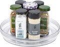 FreshKeeper Plastic Lazy Susan Organizer, Clear Pantry Shallow Lazy Susan Turntable for Cabinet and Kitchen 9’’-Ruum Studio Home