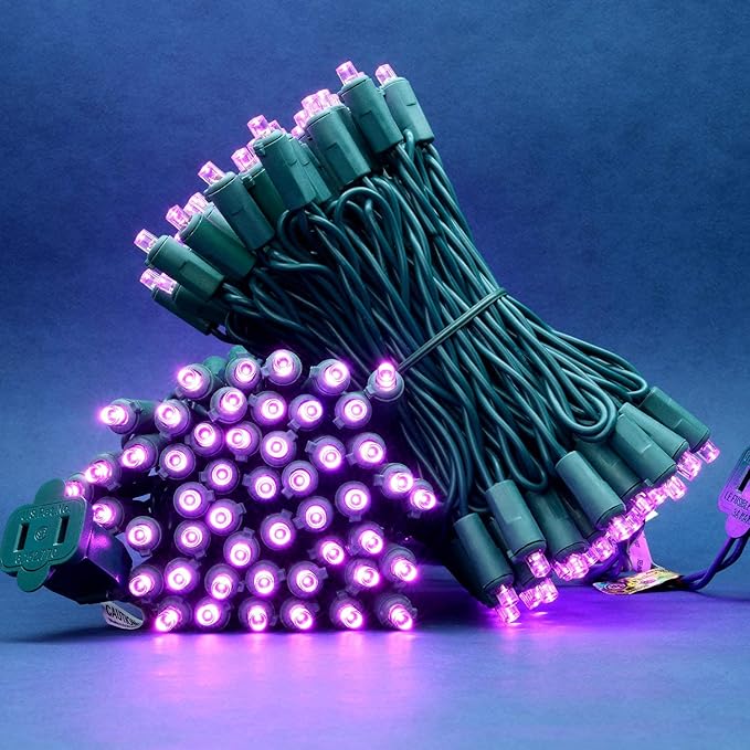 200 Count Pink Wide Angle LED Christmas Lights, 66 ft Green Wire UL Certified Commercial Grade 5mm Holiday String Light Set (Pink)-Ruum Studio Home