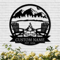 Personalized Camping Signs | Custom Metal Sign | Custom Mountain Campfire Sign | Custom Signs Outdoor Metal | Family Name Sign | Personalized Campfire Name Sign | Metal Wall Art | Camping Signs-Ruum Studio Home