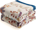 Boho Throw Blanket, 100% Organic Cotton Breathable Ultra Soft Bed Quilt Throw - All Season Floral Bird Butterfly Farmhouse Decor Blanket for Sofa Couch Chair and Gift. 60" x 80"-Ruum Studio Home