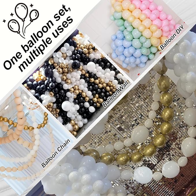 White Sand Linking Balloons, 100PCS 6 Inch Small Ivory Quick Link Balloons for Making Balloon Wall Heart Arch, Tails Balloon for Wedding Birthday Baby Shower Engagement Graduation Party Decorations-Ruum Studio Home
