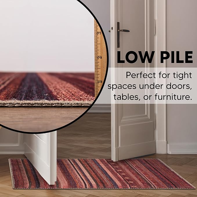 Keen Home Design 2x3 Rug - Machine Washable Entry Rug with Non-Slip Backing, Ideal for Enteryway, Kitchen, Bathroom, Laundry Room - Vintage, Easy Clean, Durable, Low Pile Rug - (2' x 3')-Ruum Studio Home