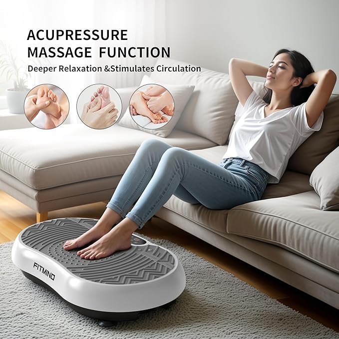 Vibration Plate Exercise Machine, 24" x 14" Extra-Large Vibration Plate for Lymphatic Drainage, Vibration Plates for Weight Loss, Relaxing, Recovery-Ruum Studio Home