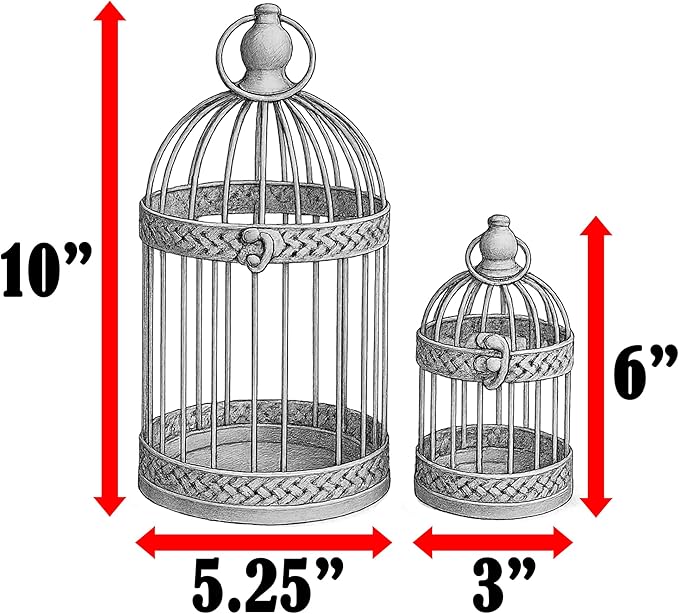 Vela Lanterns Bird Cage Decor Candle Holder Lantern Decorative Table Centerpiece Halloween Decorations, Black, Set of 4-Ruum Studio Home