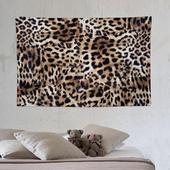 HZOHNAGO Leopard Print Tapestry Nature Wildlife Vintage Cheetah Fur Spot Animal Skin Wild Animals Spots Printed Wall Tapestry Painting Wall Hanging for Bedroom Living Room Dorm 60" W x 40" H-Ruum Studio Home