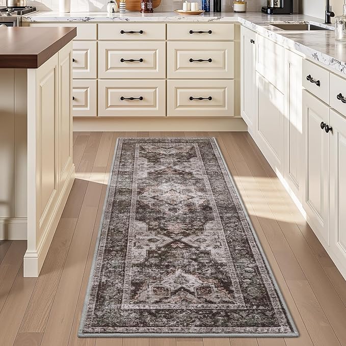 AMOAMI-2X3 Small Rug-Washable Rugs Entryway Mat Indoor-Soft Vintage Non Slip Rugs for Kitchen Laundry Room Bathroom Brick/Brown Decorative Accent Rug for in Front of Sink 24 Inch x36 Inch-Ruum Studio Home