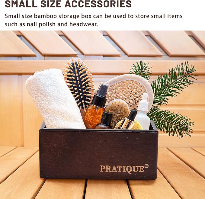 Bamboo Drawer Organizer - Kitchen Utensil Organizer Silverware Tray Cutlery Holder，Office Desk Supplies and Accessories,8.9 * 5.9 * 2.6,Nut-brown-Ruum Studio Home