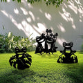 3 Pack Frog Metal Garden Decorative Stakes, Weather Proof Silhouette Statues for Yard, Patio,Outdoor Decor for Frog Lovers and Pet Owners-Ruum Studio Home