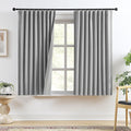 RAIN CITY Grey Linen Blackout Curtains 45 Inches Long,100% Light Blocking Textured Curtains for Bedroom Living Room Thermal Back Tab Rod Pocket Curtains 2 Panels with Hooks 50 x 45-Ruum Studio Home