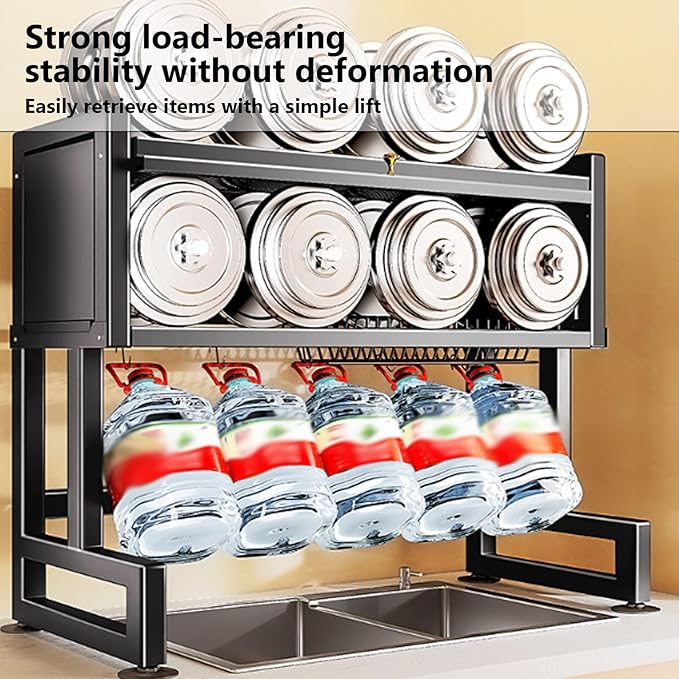 Home Furnishing Over The Sink Dish Drainer Drying Rack 3 Tier Over Sink Dish Rack for,oversink Dish Dry Rack,Space Saving Dish Drying Rack,Kitchen Sink Organizer countertop(White,55cm/21.7in)-Ruum Studio Home
