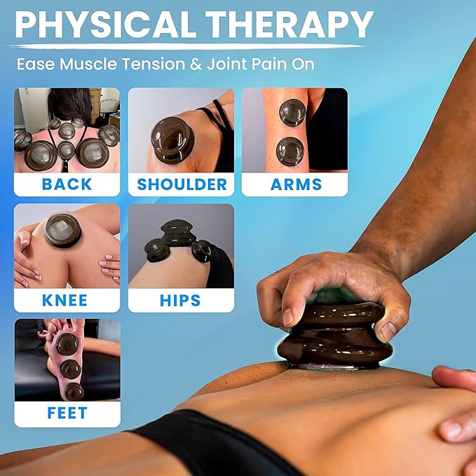 Silicone Cupping Therapy Set Professional Massage Cupping Cups for Cupping Therapy 4 Cup Kit for Massage, Myofascial Release, Cellulite Reduction (Lure Onyx)-Ruum Studio Home