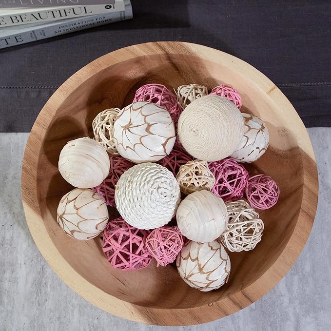 ANDALUCA Pink Decorative Balls Bowl Filler Orbs Home Decoration (Pink)-Ruum Studio Home