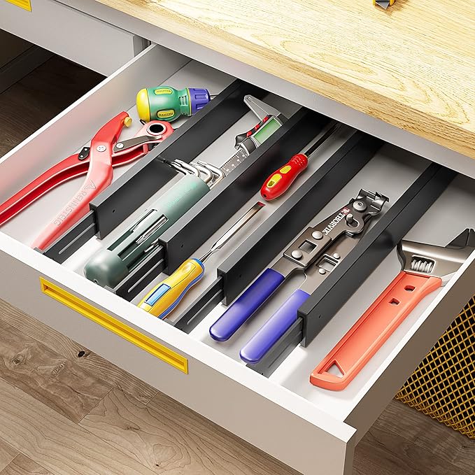 BAMEOS Drawer Dividers Bamboo Separators Organization Expandable Organizers for Kitchen Bedroom Bathroom Dresser Office 4-pack-Ruum Studio Home