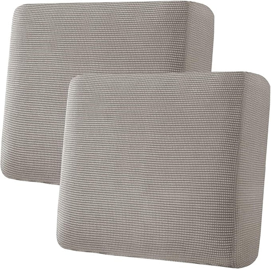 H.VERSAILTEX Super Stretch Individual Seat Sofa Covers Couch Slipcover Sets Thick Jacquard Textured Twill Fabric (2 Piece Large Sofa Cushion Covers, Taupe)-Ruum Studio Home