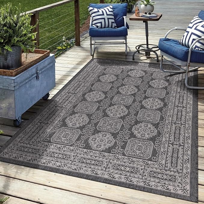 Keen Home Design Terrace Outdoor Area Rug - 8x10 Washable Indoor/Outdoor Rug for Patio, Kitchen, Balcony, Beach, Garden, Deck and Porch, Size: 7'7"x10'-Ruum Studio Home