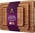 ROYAL CRAFT WOOD Wooden Cutting Boards for Kitchen Meal Prep & Serving - Bamboo Wood Serving Board Set with Deep Juice Groove Side Handles - Charcuterie & Chopping Butcher Block for Meat (3 Pcs)-Ruum Studio Home