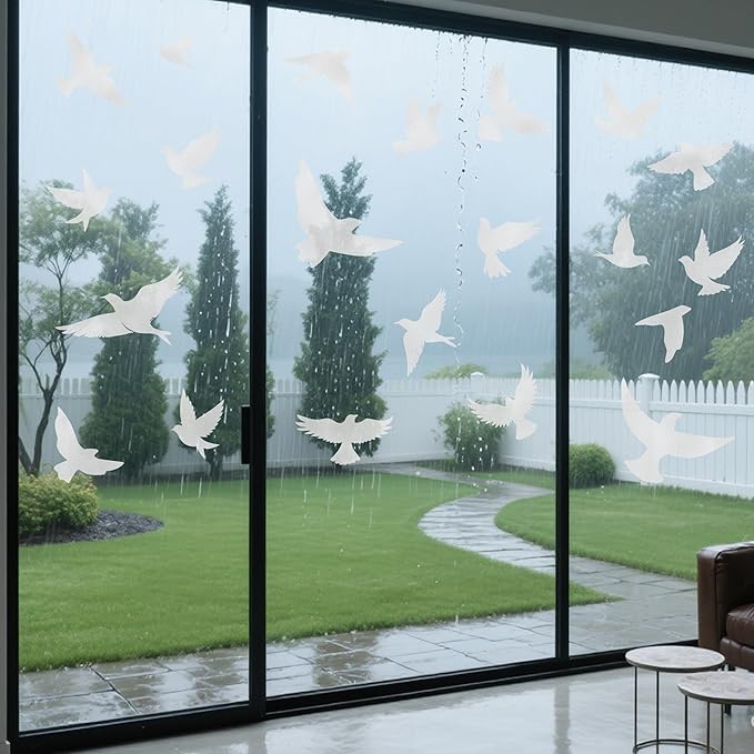 9 Sheets Bird Window Clings, Protect and Save Bird Strikes Window Stickers, Glass Door Stickers Decals, Stop Birds Flying into Windows Accessories Home Decorations-Ruum Studio Home