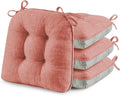puredown® Chair Cushions for Dining Chairs, Tufted Memory Foam Chair Pads with Non-Slip Backing, Kitchen Seat Cushions with Ties, Washable Seat Pads Set of 4, 15.5" x 15.5" x 4", Pinky-Ruum Studio Home