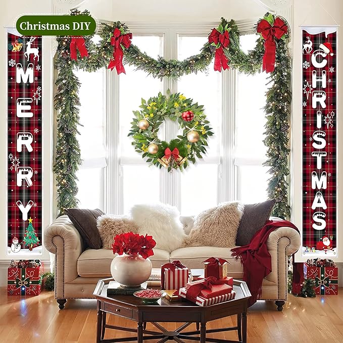24 Inch Eucalyptus Greenery Wreaths for Front Door, Large Artificial Outdoor Spring Summer Wreath for Porch, Window, Farmhouse, Home Decor - All Seasons-Ruum Studio Home
