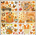 Fall Window Clings - 9 Sheets 149 Pcs Fall Decorations for Autumn Thanksgiving Harvest Home Party, Pumpkin Leaves Car Maple Castle Acorns Stickers for Glass, Double-Sided Static Window Decals-Ruum Studio Home