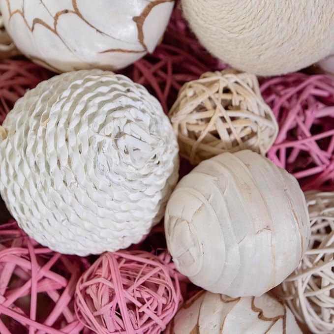 ANDALUCA Pink Decorative Balls Bowl Filler Orbs Home Decoration (Pink)-Ruum Studio Home