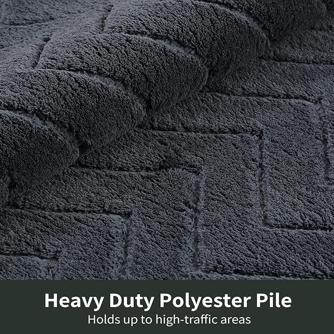 Stiio Dirt Trapper Door Mat 32x47 Inches, Front Doormat Indoor Outdoor Entrance Low Pile, All-Season, All-Weather Absorbent Entry Rug, Washable Non Slip Rug for Entryway, Dark Grey-Ruum Studio Home