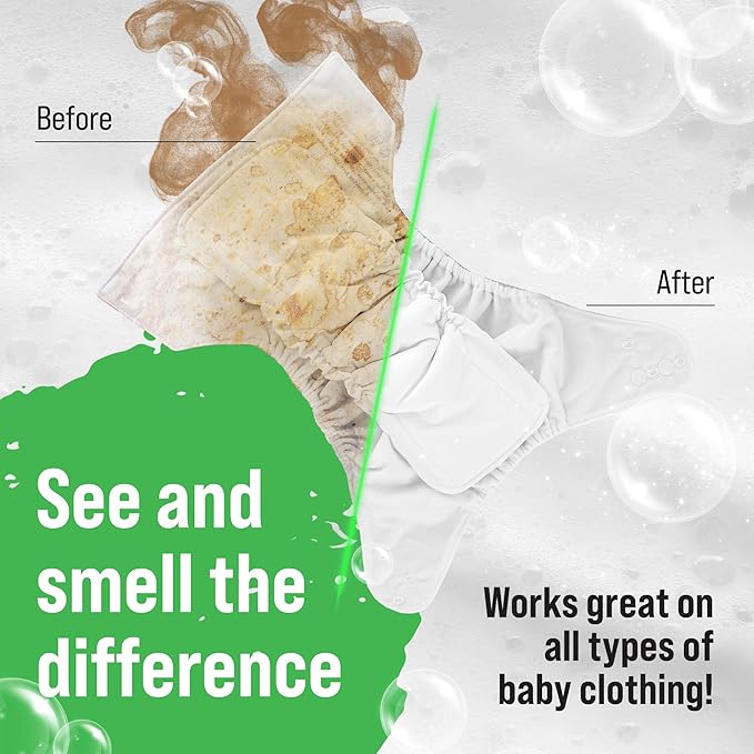 Rockin' Green Laundry Detergent, Plant based, All Natural Laundry Detergent Powder, Vegan and Biodegradable Odor Fighter, Safe for Sensitive Skin (Baby Cloth Diaper 90 Loads Unscented)-Ruum Studio Home