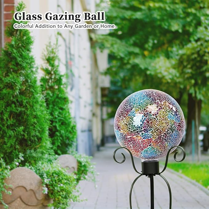 VCUTEKA Gazing Ball, 8" Glass Gazing Balls Sphere for Garden Lawn Outdoor Ornament Yard Decorative-Ruum Studio Home