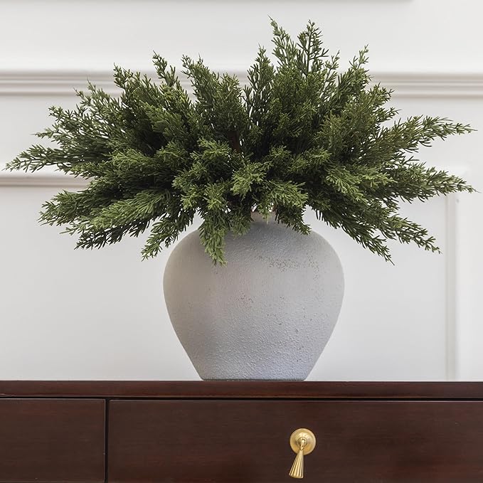 MISSPIN 12 Pcs 19.5 Inches Christmas Cedar Branches, Cedar Artificial Christmas Branches DIY Crafts Faux for Xmas Indoor Outdoor Home Decor-Ruum Studio Home