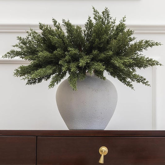 MISSPIN 12 Pcs 19.5 Inches Christmas Cedar Branches, Cedar Artificial Christmas Branches DIY Crafts Faux for Xmas Indoor Outdoor Home Decor-Ruum Studio Home