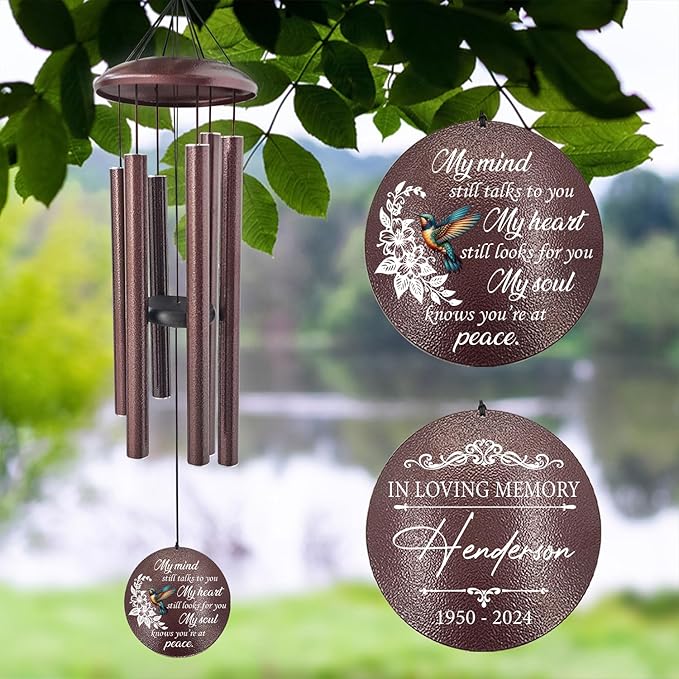 ASTARIN 36" Large Deep Tone Personalized Sympathy Wind Chimes, Memorial Wind Chime for Loss of Mother Father Loved One, Bereavement Gifts Decor Outdoor Patio Garden Graveyard-Ruum Studio Home
