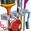 Berry Ave Broom Holder Wall Mount and Garden Tool Organizer, Closet Storage, Kitchen Rack, Home Organization and Garage Organizer for Rake or Mop Handles Up to 1.25-Inches, Hanger Plus 6 Hooks (Grey)-Ruum Studio Home