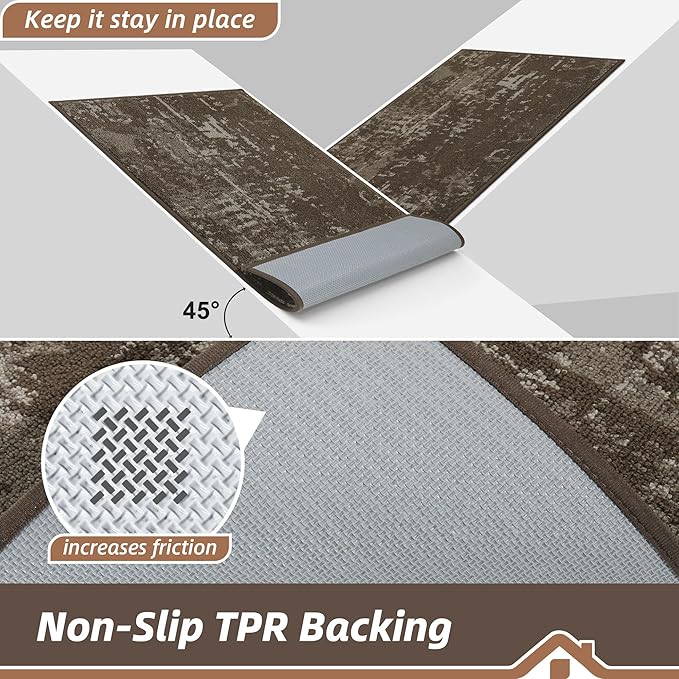 BEQHAUSE Dirt Trapper Door Mat 32"x48" Non-Slip Door Mats Washable Entryway Rugs Stain Resistant Doormat Absorbent Welcome Floor Mat for Front Back Door, Muddy Wet Shoes & Paws,Brown-Ruum Studio Home